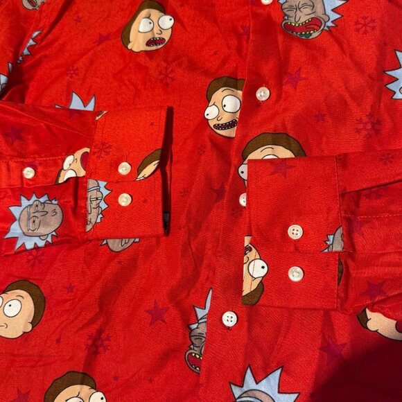 Suitmeister Rick and Morty Red AOP Long Sleeve Button Up Men's Shirt - M - Picture 4 of 7